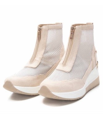 Xti Sneakers with beige transparencies - Height 7cm wedge