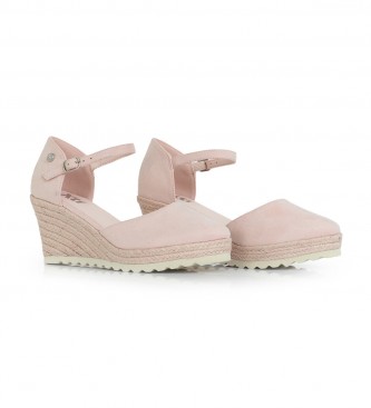 Xti Nude suede sandals -Height 9cm wedge