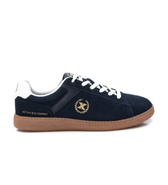 Xti Skórzane buty sportowe 143602 navy