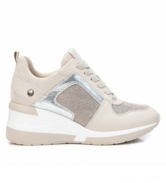 Xti Sneakers with wedge 043242 beige -Height wedge: 6cm