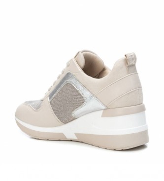 Xti Sneakers with wedge 043242 beige -Height wedge: 6cm
