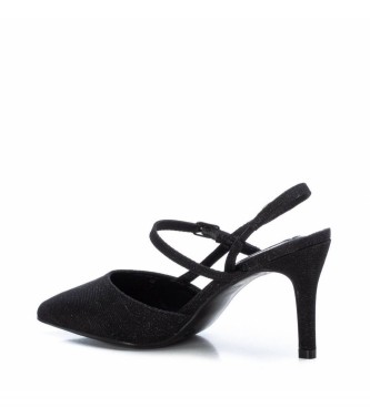 Xti Black strappy shoes - Height 11cm heel 