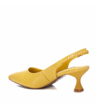Xti Żółte buty z efektem lakierowanej skóry - Wysokość obcasa 5cm