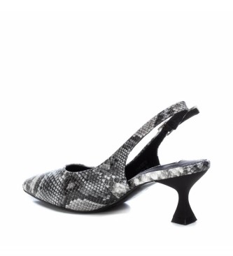 Xti Sapatos de impressão animal pretos - calcanhar de 5cm de altura