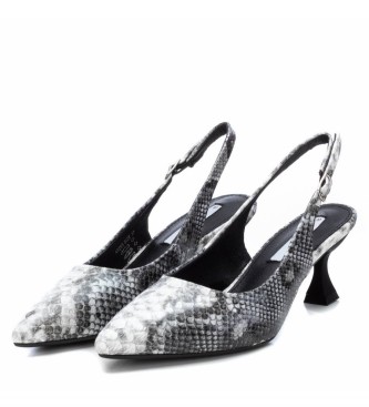 Xti Black animalprint shoes -Height 5cm heel