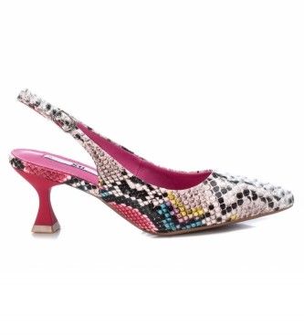 Xti Rosa skor med djuravtryck -Hjd 5 cm klack