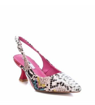 Xti Rosa skor med djuravtryck -Hjd 5 cm klack