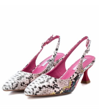 Xti Różowe buty z nadrukiem zwierzęcym - obcas 5 cm