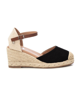 Xti Espadrilles en cuir 140746 noir 