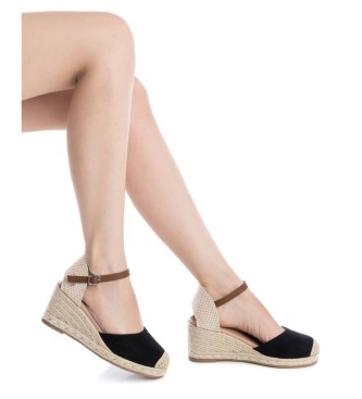 Xti Espadrilles en cuir 140746 noir 