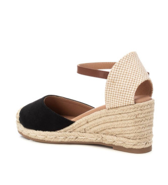 Xti Espadrilles en cuir 140746 noir 