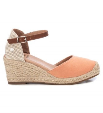 Xti Espadrilles en cuir corail 140746