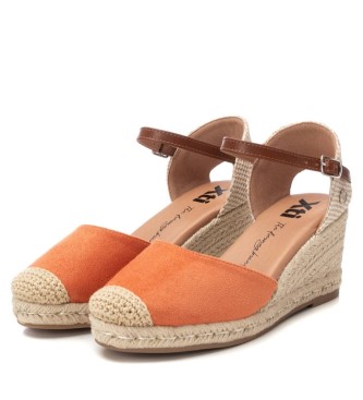 Xti Espadrilles en cuir corail 140746