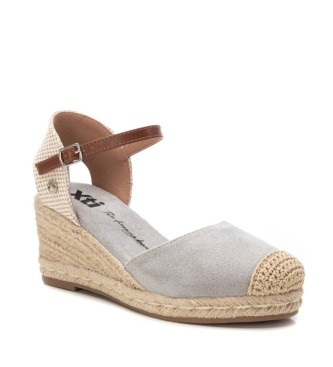 Xti Espadrilles en cuir argent 140746