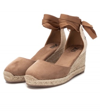 Xti Skórzane espadryle 141094 taupe