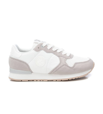 Xti Sneakers in pelle 143608 bianche, grigie