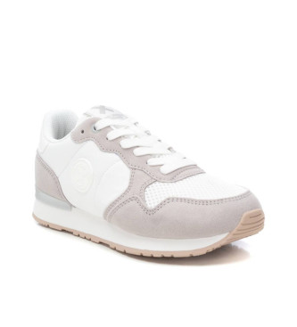 Xti Sneakers in pelle 143608 bianche, grigie