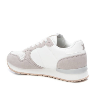 Xti Sneakers in pelle 143608 bianche, grigie