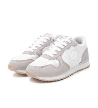 Xti Sneakers in pelle 143608 bianche, grigie