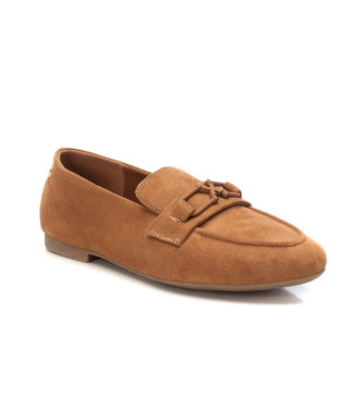 Xti Skórzane loafersy 144069 brązowe