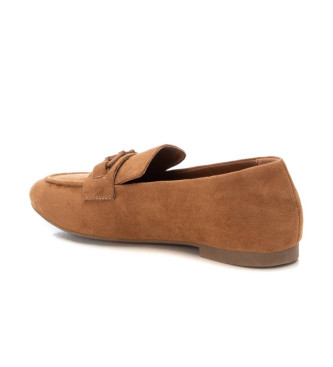 Xti Skórzane loafersy 144069 brązowe