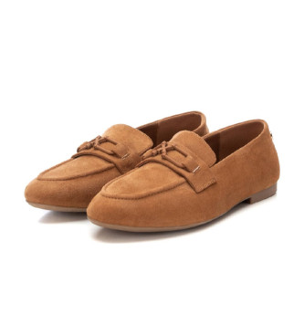 Xti Skórzane loafersy 144069 brązowe