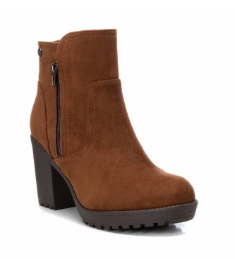Xti Ankle boots in suede 036673 -heel height: 7cm- brown