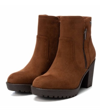 Xti Ankle boots in suede 036673 -heel height: 7cm- brown