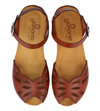 Yokono Leather sandals Monaco 003 brown 