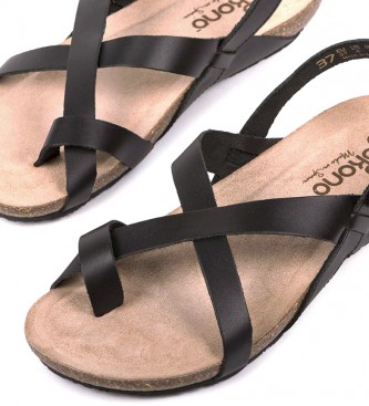 Yokono Leather sandals Ibiza 718 black
