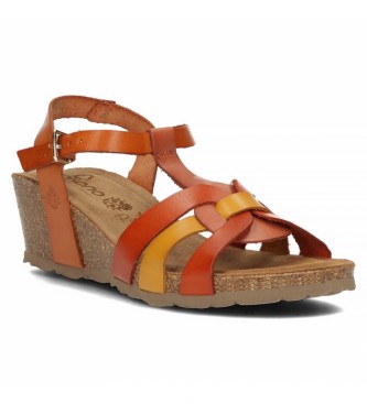 Yokono Wedge sandal Cadiz 138 brown -Height wedge 5cm