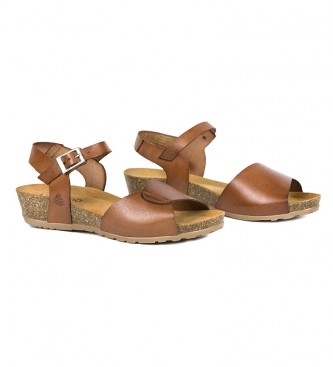 Comprar Yokono Sandalias de piel Capri 066 marrón -Altura cuña: 4cm- - tu  tienda online de Trekking