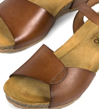 Yokono Sandalias de piel Capri 066 marrón -Altura cuña: 4cm- - Tienda  Esdemarca moda, calzado y complementos - zapatos de marca y zapatillas de  marca