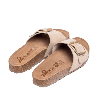 Yokono Jerba 114 beige leren sandalen