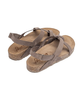 Yokono Leather Sandals Jerba 178 brown