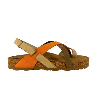 Yokono Leather Sandals Jerba 178 orange, brown