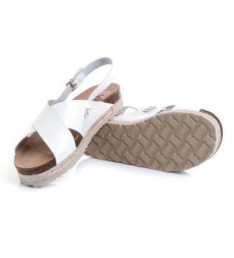Yokono Leather sandals Java-153 white