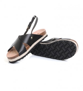 Yokono Leren sandalen Java-153 zwart