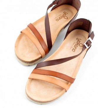 Yokono Brown leather sandals Villa 057