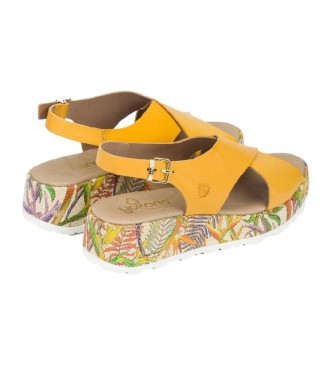 Yokono Sandalias de piel Zadar 002 amarillo -altura plataforma 4cm- -  Tienda Esdemarca moda, calzado y complementos - zapatos de marca y  zapatillas de marca