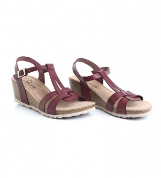 Yokono Sandalias de piel Cadiz 014 burdeos -Altura cuña: 5.5 cm- - Tienda  Esdemarca moda, calzado y complementos - zapatos de marca y zapatillas de  marca