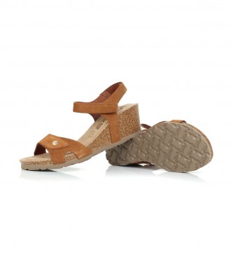 Yokono Cadiz 073 brune lder sandaler - Kilehjde 5.5cm