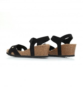 Yokono Sandalias de piel Cadiz 073 negro- Altura cuña 5.5cm- - Tienda Esdemarca calzado, y complementos - zapatos de marca y zapatillas de marca