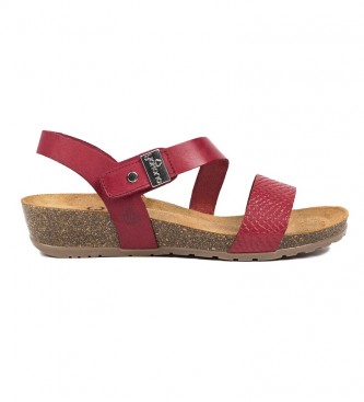 Yokono Red Capri 042 leather sandals - Wedge height: 4cm
