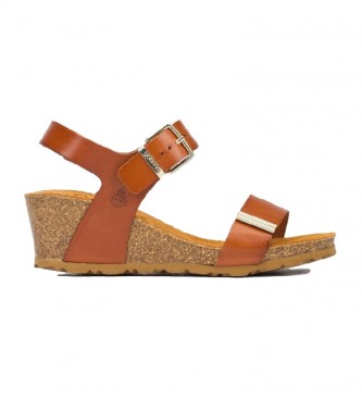 Yokono Sandalias de piel Cádiz 133 camel -altura cuña: 5.5cm- - Tienda Esdemarca moda y complementos zapatos de marca y zapatillas de marca