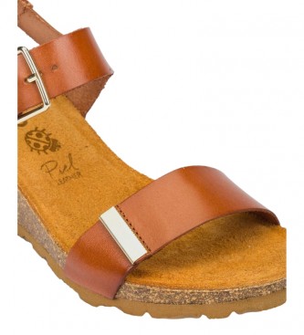 Yokono Cdiz 133 sandlias de couro de camelo -altura cua: 5,5cm