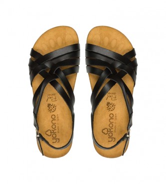 Yokono Ibiza 186 leather sandals black