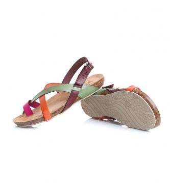Yokono Leather sandals Ibiza 718 multicolor