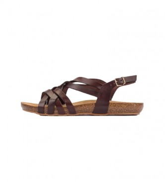 Yokono Brown Ibiza leather sandals