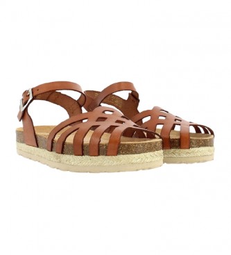 Yokono Leather sandals Java-071 brown